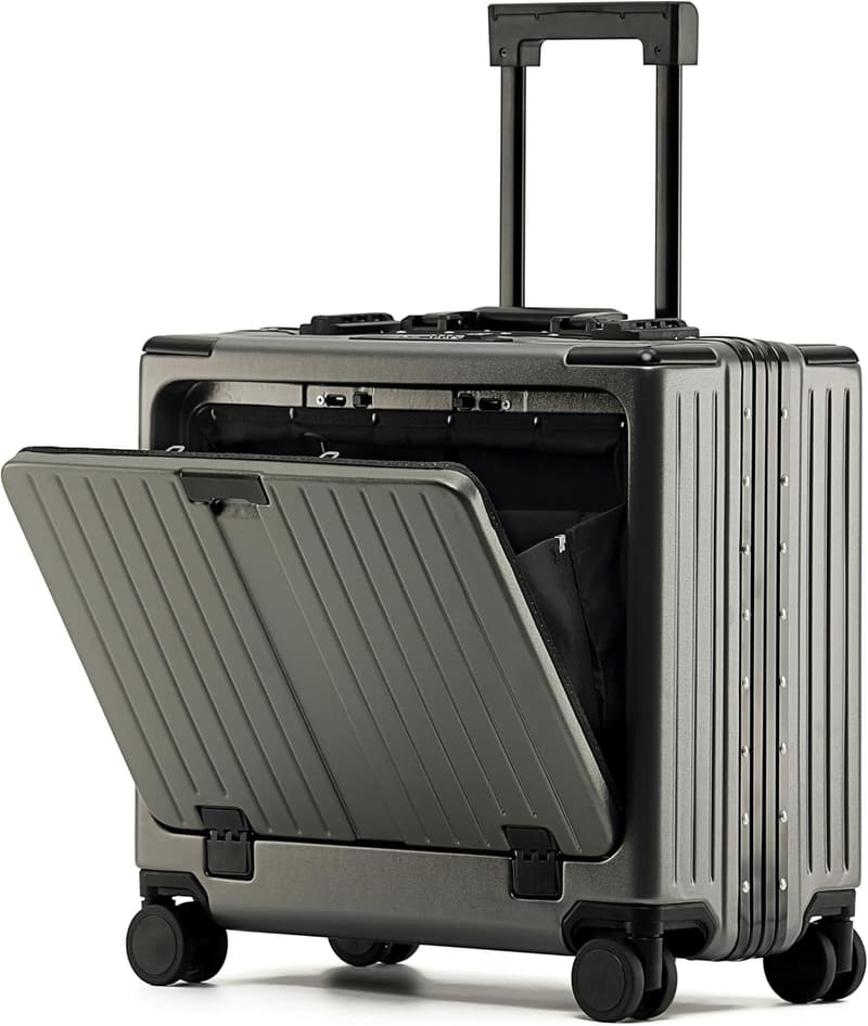 USB充電対応 多機能スーツケース アルミフレーム TSAロック ダブルキャスター