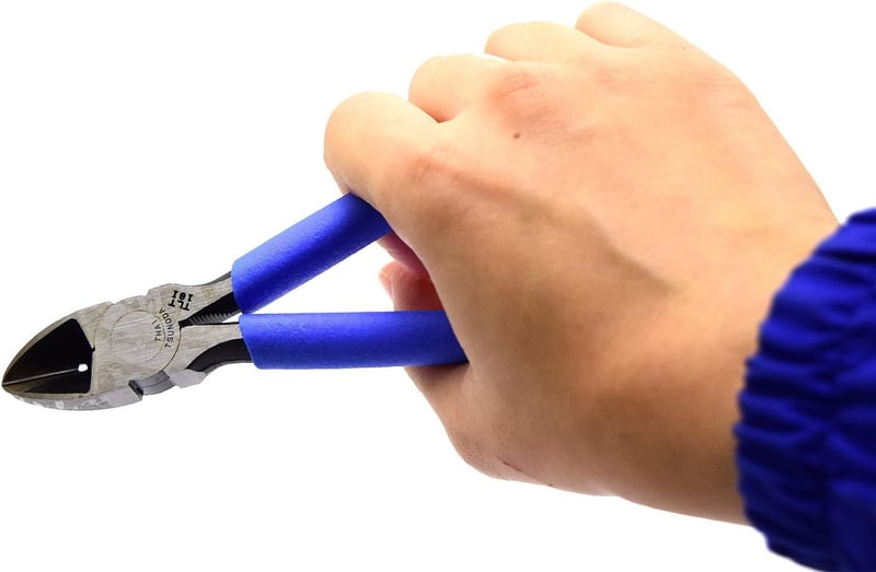 強力ニッパー 160mm グリップ付き 鉄線切断能力約φ1.2mm 【電工工具】