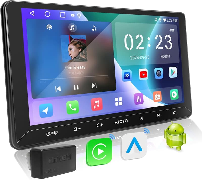 ATOTOEXCEL A5L 【10.1インチ】Androidナビ ダブルDIN ワイヤレスCarplay・Android Auto・GPS搭載