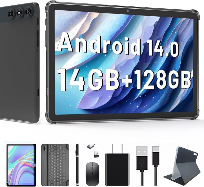 新登場 10インチ Android 14 タブレット 14GB/128GB 8コアCPU 8000mAh 子供向けギフトセット