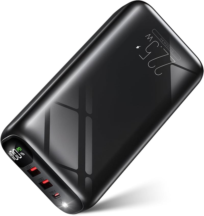 大容量モバイルバッテリー 60000mAh 急速充電 USB-Type C PSE認証 LEDライト付き