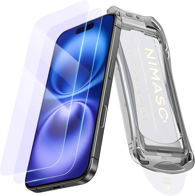 iPhone 16/15用 ブルーライトカット強化ガラスフィルム 2枚セット