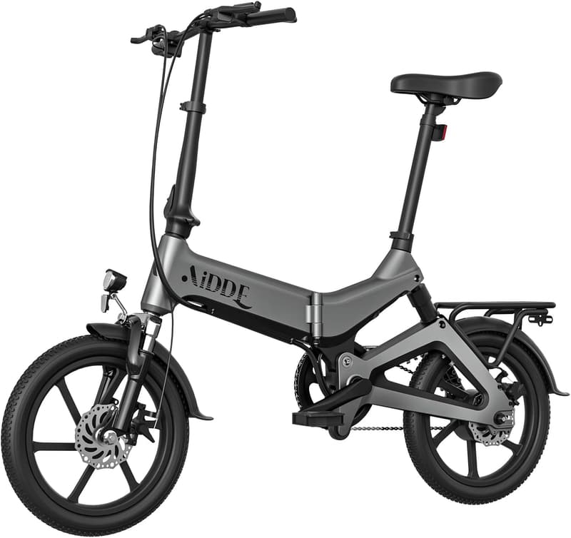 2024年モデル AiDDE 電動アシスト自転車 折りたたみ式 16インチ 最大走行距離100㎞ ダブルサスペンション 5段アシストモード 公道可