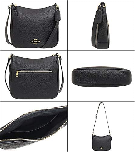 コーチ エリー ファイル バッグ レディース ブラック Pebbled Leather ショルダーバッグ [アウトレット]