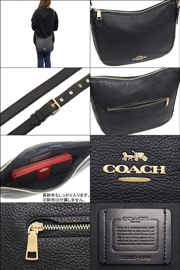 コーチ エリー ファイル バッグ レディース ブラック Pebbled Leather ショルダーバッグ [アウトレット]