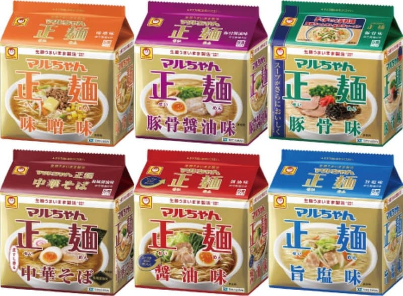 マルちゃん正麺 5食パック 全種類ラーメンセット(醤油・味噌・旨塩・豚骨・豚骨醤油・和風醤油 各1袋×6種)