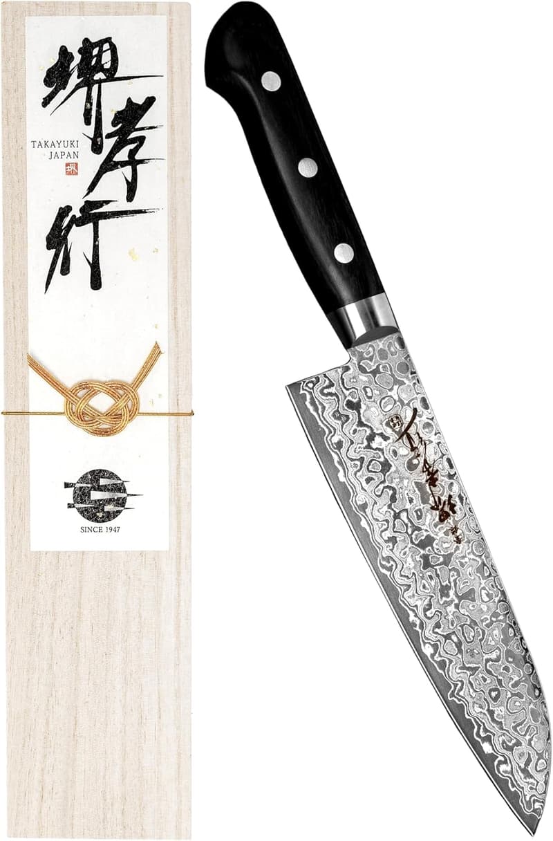 ダマスカス三徳包丁 170mm AUS10 日本製 - プロ愛用の万能包丁