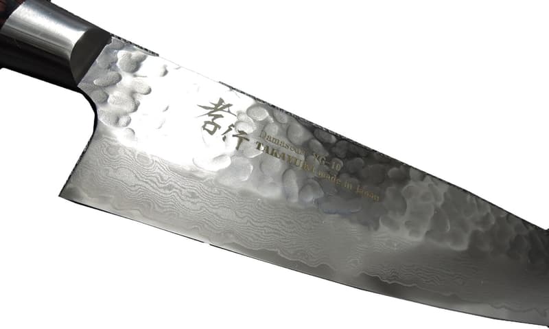 堺孝行 槌目ダマスカス三徳包丁 180mm 洋ハンドル