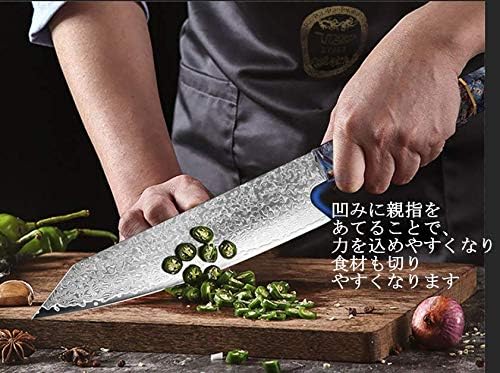 ダマスカス67層 V金10号 牛刀包丁 210mm 傑作伝統技術の高級包丁