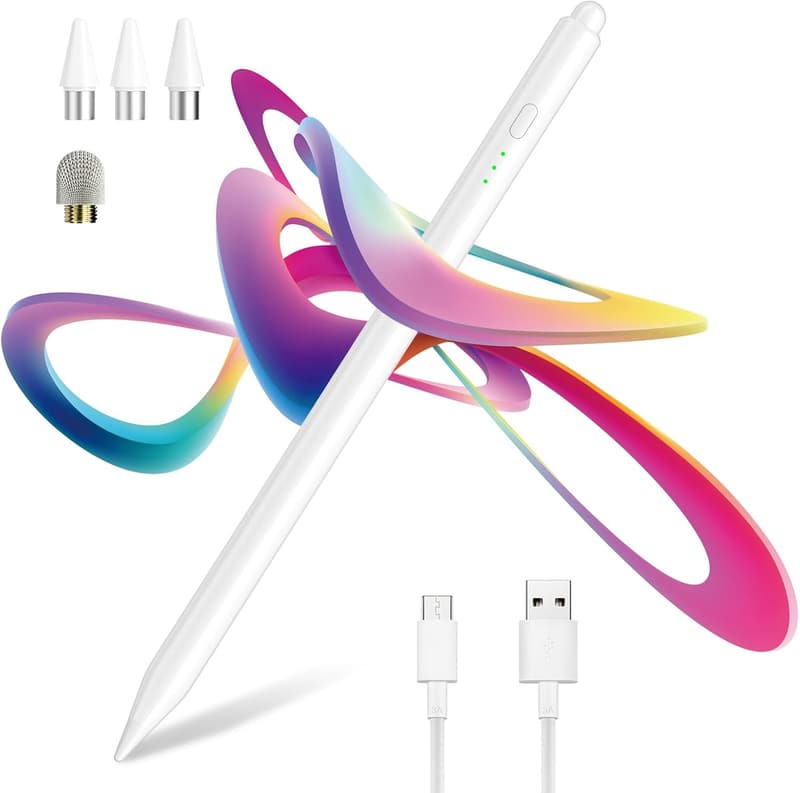 全機種対応 2in1 スタイラスペン - Apple Pencil互換 | 精度高いタッチペン | USB急速充電対応 | 軽量・耐久性 | 誕生日・クリスマスギフトに最適