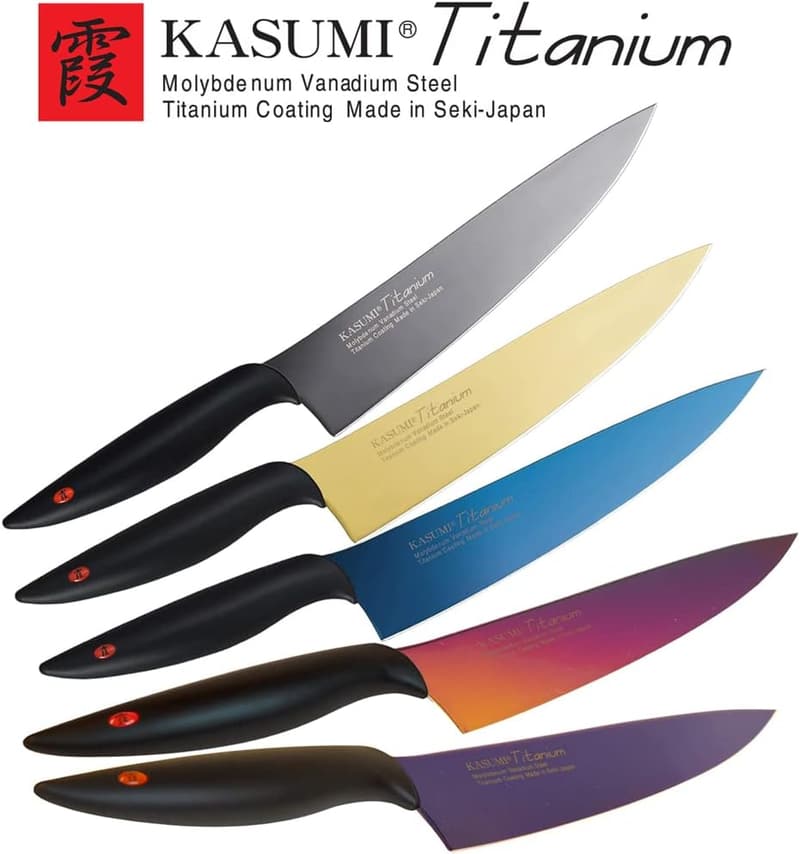 霞 KASUMI チタンコーティング剣型包丁 20cm ブルー 日本製