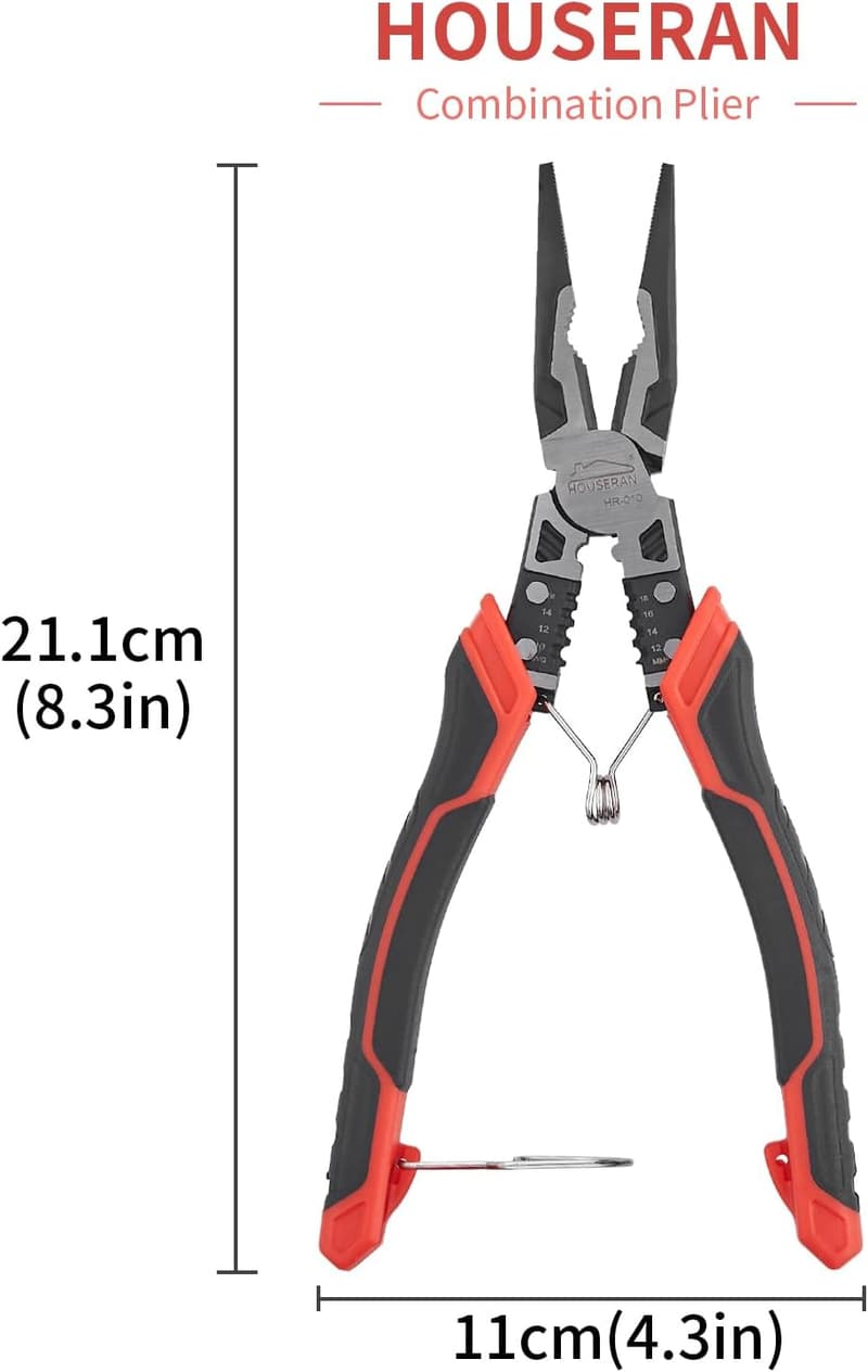 極細先端ラジオペンチ 211mm 精密工具 バネ付き ロック機能付き