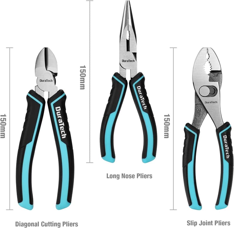 DuraTech プライヤーセット 3点入 収納バッグ付き DIY 作業工具