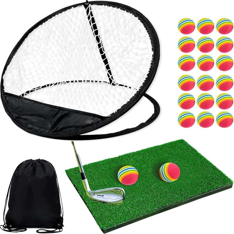 室内用ゴルフ練習マットセット(EVAボール20個・収納袋付き)