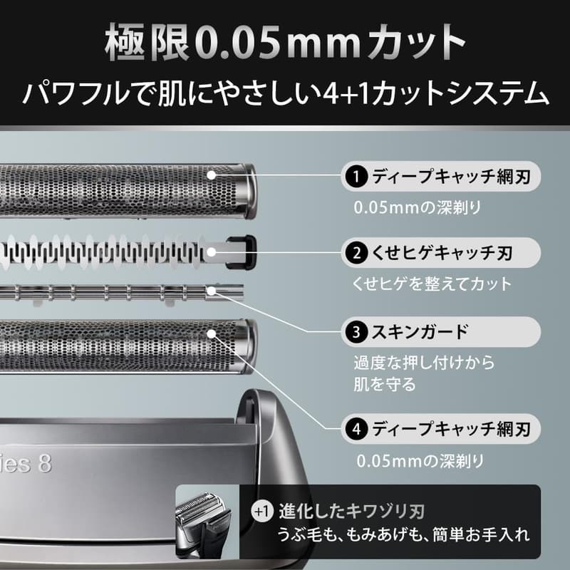 ブラウン シリーズ8 メンズ電気シェーバー 100%防水 進化キワぞり刃 8513s【2023年秋モデル】