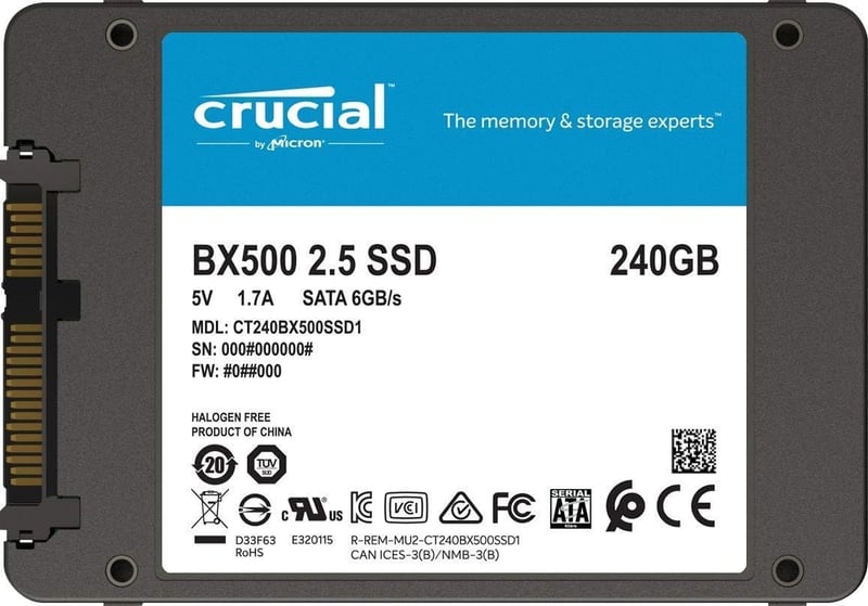 クルーシャル 240GB 内蔵SSD BX500 SATA3 2.5インチ 7mm【3年保証】