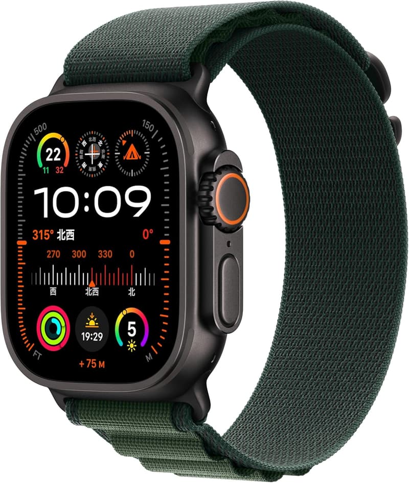 Apple Watch Ultra 2 GPS + Cellularモデル 49mm ブラックチタニウムケース スポーツ向けスマートウォッチ