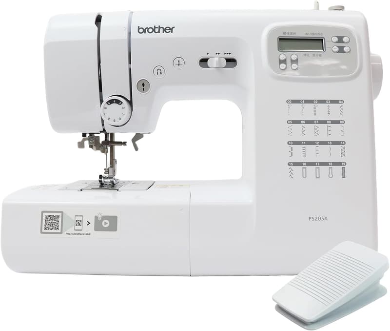 ブラザー コンピューターミシン PS205X ホワイト フットコントローラー付き