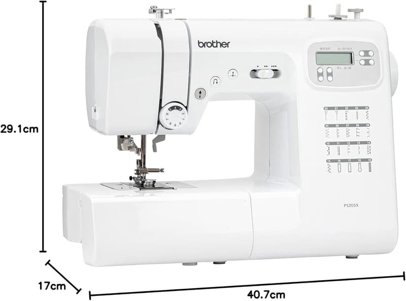 ブラザー コンピューターミシン PS205X ホワイト フットコントローラー付き
