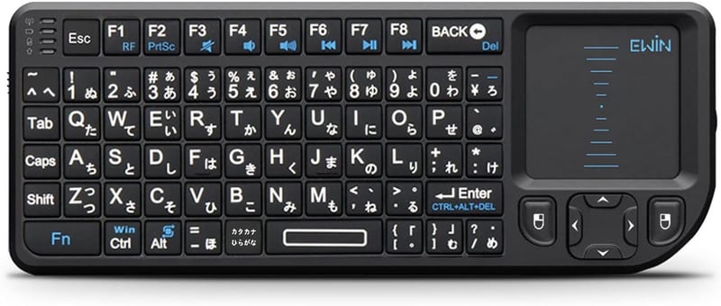 ワイヤレスミニキーボード タッチパッド付き 日本語JIS配列 72キー USBレシーバー付き