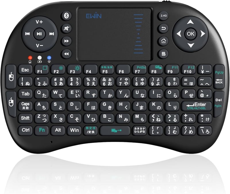 Bluetooth 5.0対応ポータブルミニキーボード（92キー・タッチパッド付き）黒
