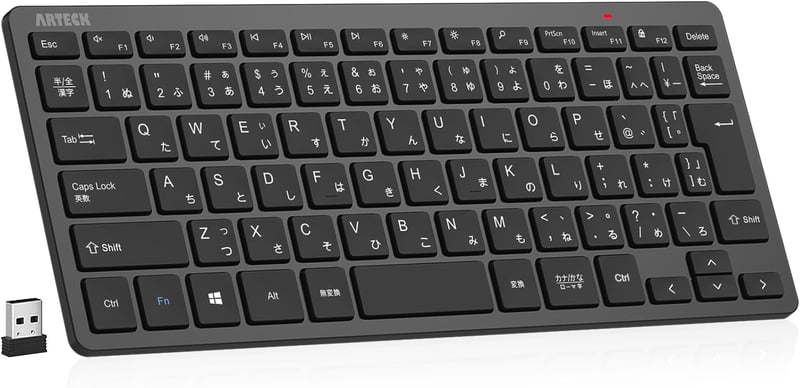 軽量コンパクト無線キーボード｜2.4Gワイヤレス｜PC・タブレット対応｜ホットキー機能付き｜黒