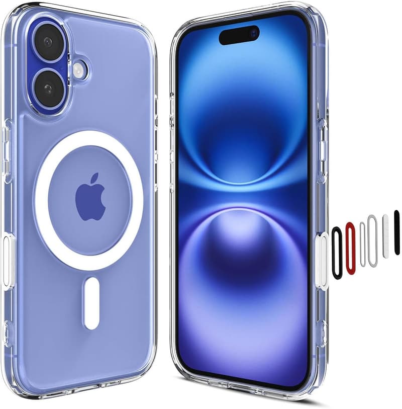 iPhone 16用MagSafe対応クリアケース（カメラコントロールカバー付き）- 黄変防止・米軍MIL規格