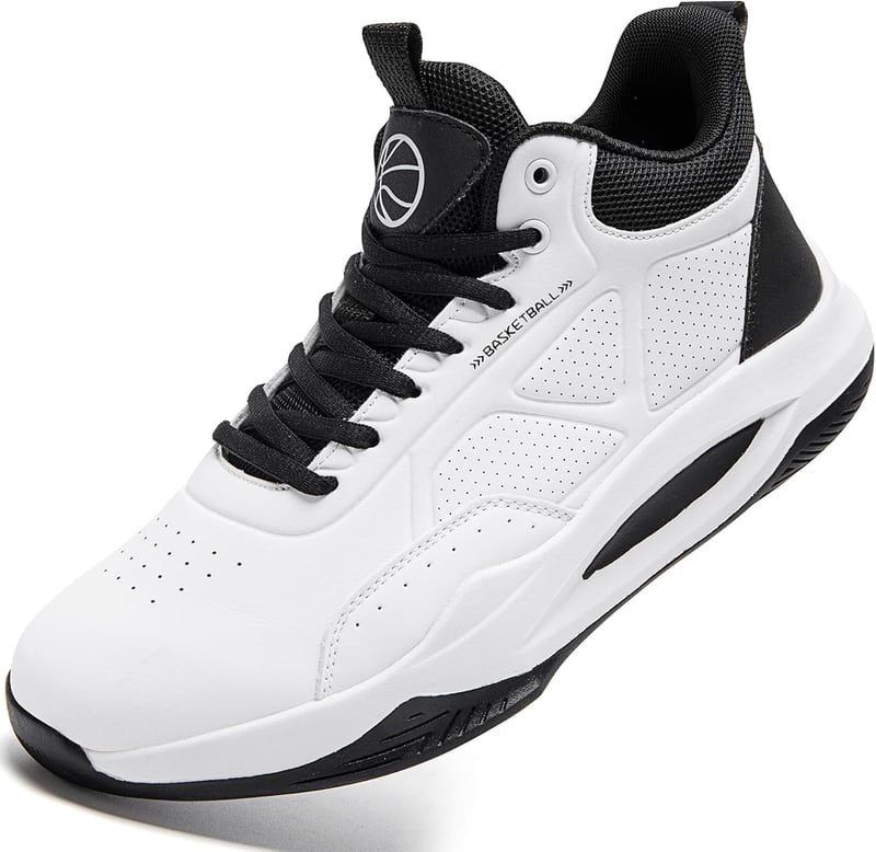 メンズ 通気性ハイカットバスケットシューズ ブラック