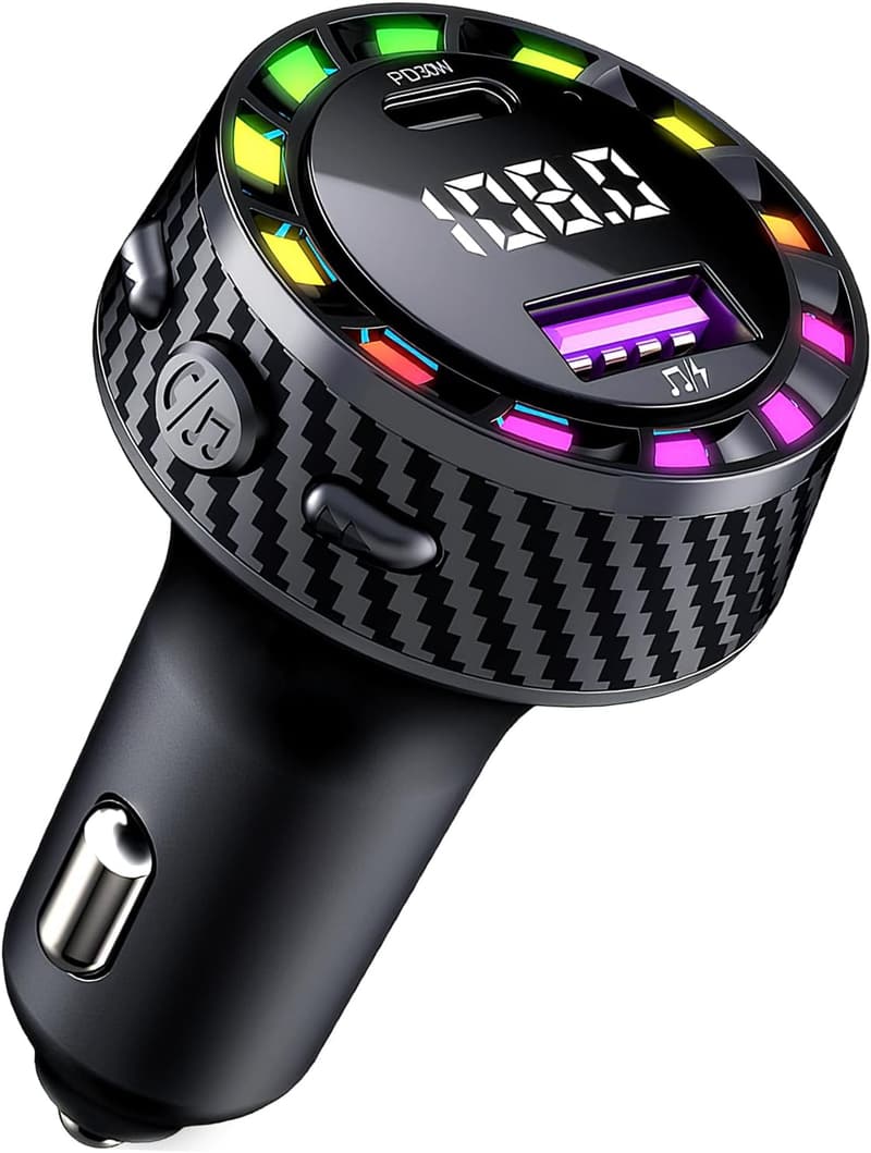 Bluetooth5.3搭載 FMトランスミッター 車載充電器 急速充電 PD30W 12-24V対応 日本周波数仕様