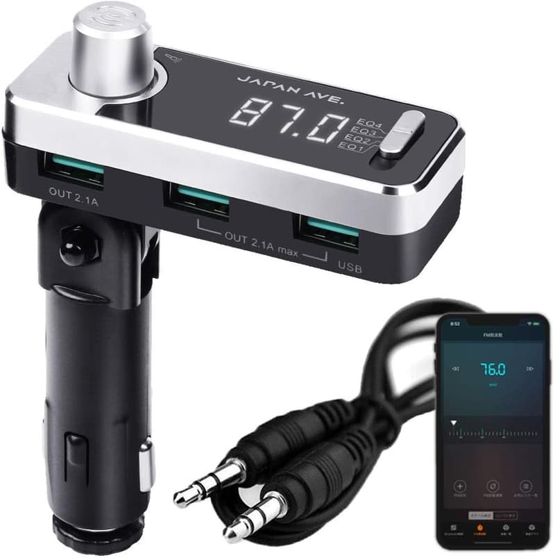 Bluetooth 5.0 FMトランスミッター カーチャージャー SmartBCアプリ対応 12-24V