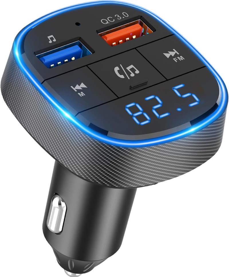 Bluetooth5.3対応 fmトランスミッター QC3.0急速充電機能 ハンズフリー通話 12～24V車用