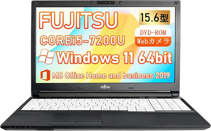富士通 A577 15.6型 ノートパソコン 第7世代 Core i5/Windows 11 Pro/MS Office 2019/メモリ16GB SSD1TB/テンキー/DVD-ROM/WEBカメラ内蔵