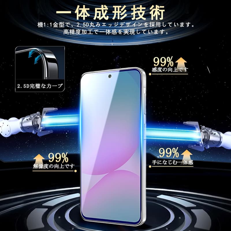 Galaxy A56 5G用 強化ガラスフィルム ブルーライトカット 2枚セット【旭硝子製】