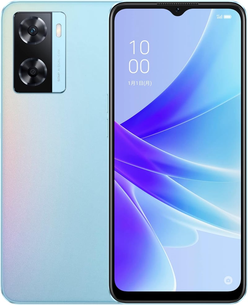SIMフリースマートフォン OPPO A77 ブルー CPH2385 docomo/au/SoftBank/Rakuten Mobile対応