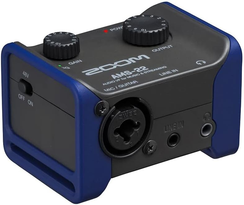 ZOOM AMS-22 オーディオインターフェース ブラック 小型ポケットサイズ 音楽制作・ライブ配信用 85g USB-Type-C対応