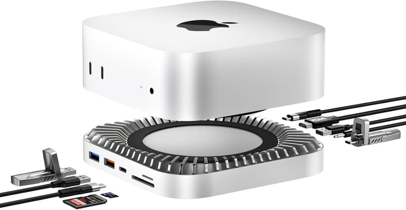 Mac Mini M4対応 10-in-1 USB-Cハブ - NVMe SSD拡張機能・HDMI 4K・多機能ポート付き