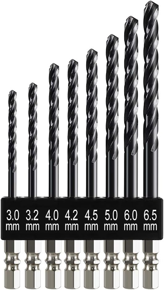 ステンレス用六角軸ドリルセット 8本組 超高硬度チタンコーティング HSS-Co M35 収納ケース付き