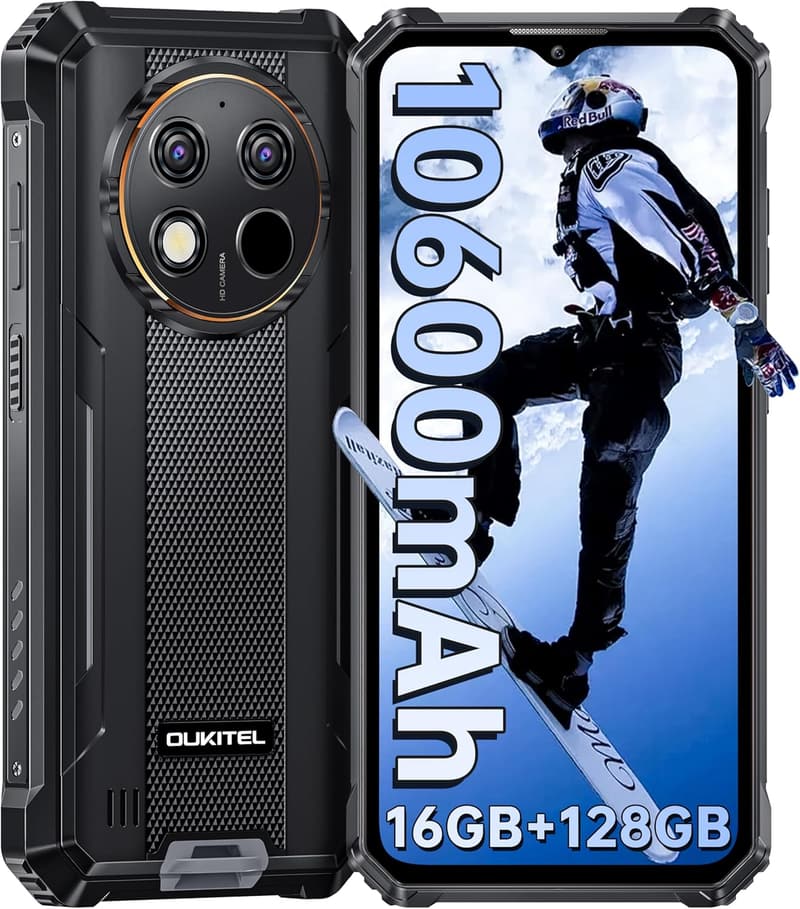 OUKITEL WP28S タフネススマホ 16GB RAM + 128GB ROM 1TB拡張可 10600mAhバッテリー IP68防水防塵 6.52インチ大画面