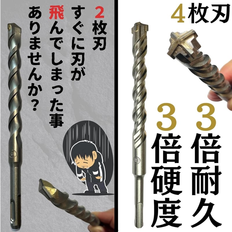 Oiwells コンクリートドリル SDSプラスシャンク 3本セット 刃径4-18mm