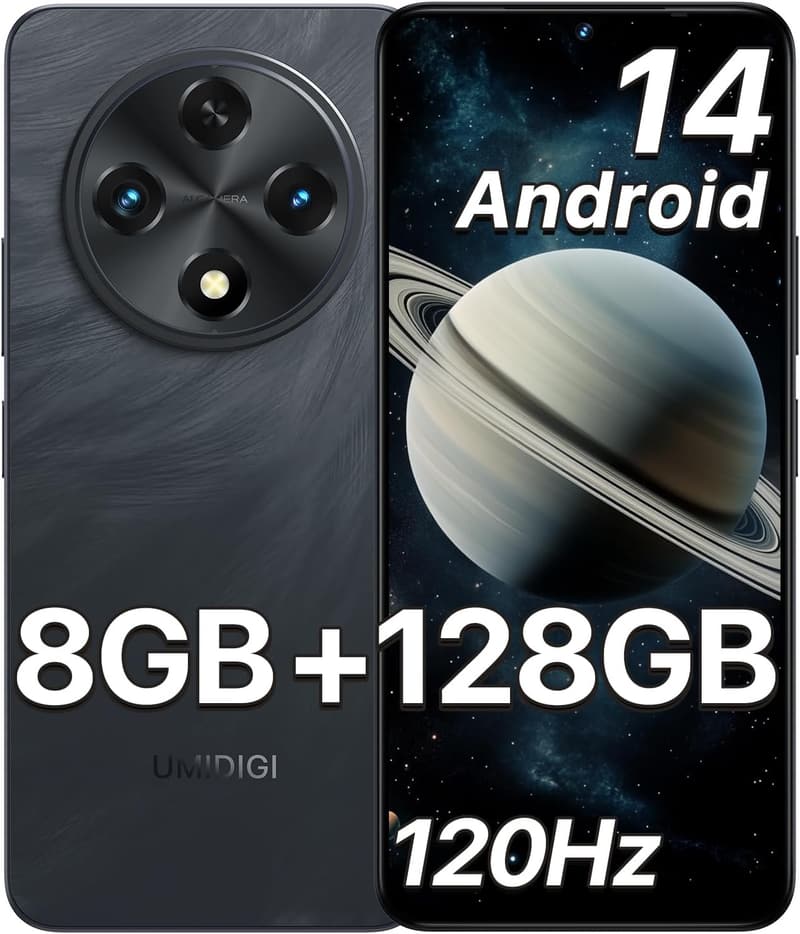 UMIDIGI G100A SIMフリー スマートフォン 8GB RAM/128GB ROM/1TB拡張可能 6.9インチ大画面 6000mAh バッテリー ロックブラック