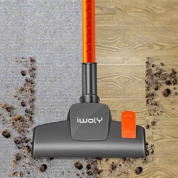 コード式ハイパワー掃除機 iwoly V600 超強力吸引 600W HEPAフィルター オレンジ