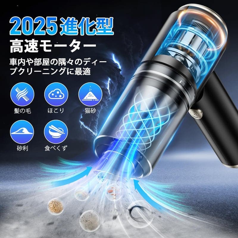 コードレス小型クリーナー 多機能車用掃除機 Type-C 急速充電 乾湿両用 Svoko LT-136