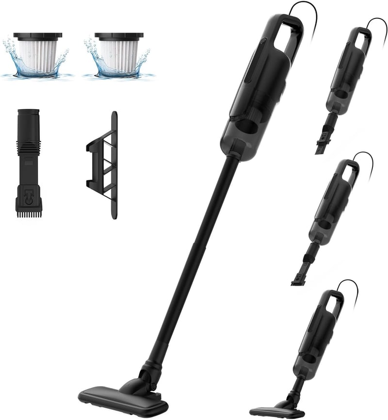 コード式掃除機 Verslife C8PRO 38KPa強力吸引 2WAY 超軽量1.1kg HEPAフィルター 大容量ダストボックス ブラック