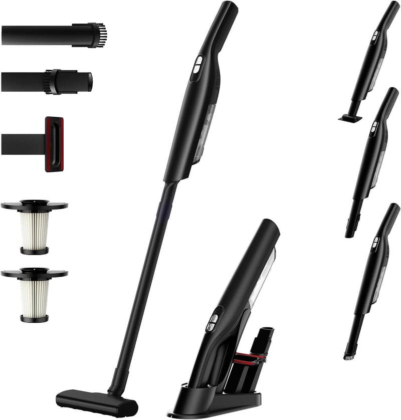 コードレスハンディ掃除機 15000Pa超強力吸引 自走式 多重濾過 HEPAフィルター Type-C充電スタンド付き