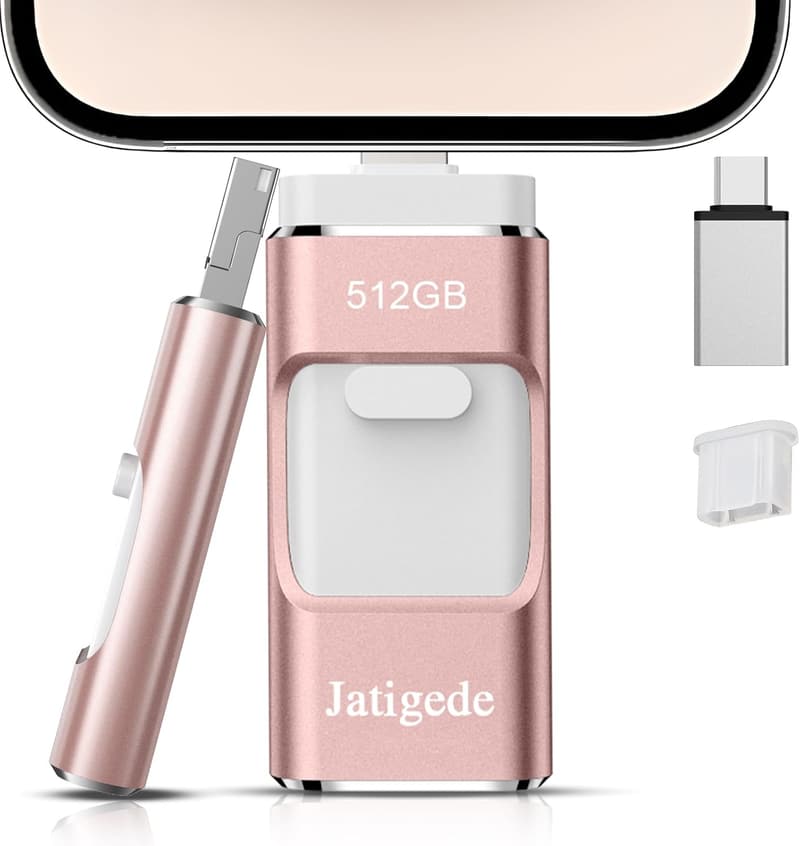 4in1 USBメモリ 512GB 【アプリ不要】 スマホ・PC対応 写真保存用
