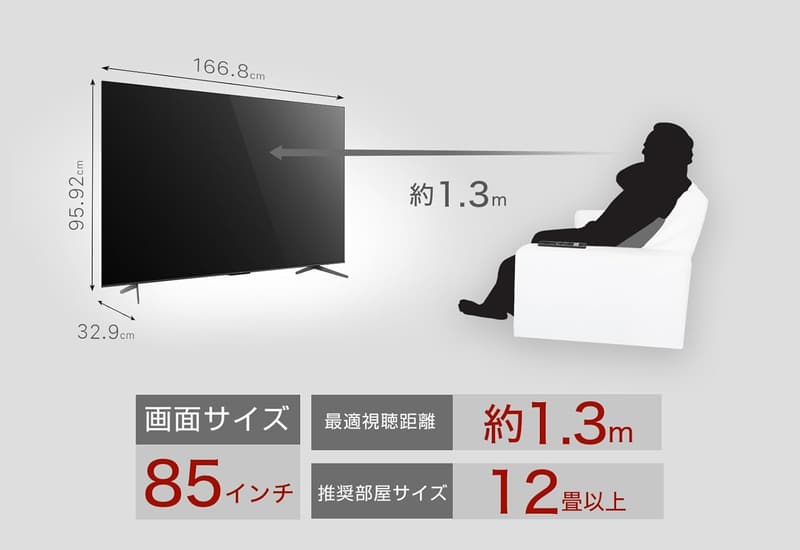 2023年モデル TCL 85V型 4K量子ドット液晶テレビ Dolby Vision・Dolby ATMOS・音声検索・ゲームモード搭載