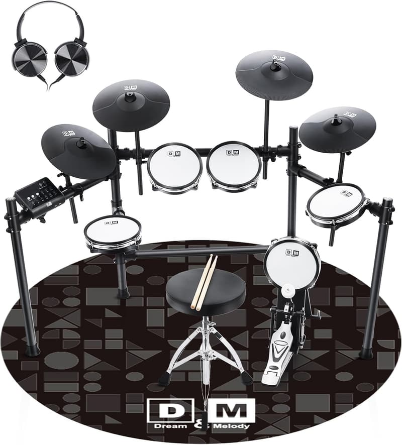 電子ドラムセット【オールメッシュパッド・音源搭載・折り畳み式】自宅練習用・大人・子供向け