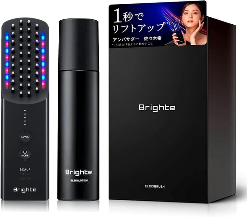 Brighte ELEKI BRUSH+ & LOTION 美顔器 EMSフェイスケア 専用化粧水 ミスト化粧水 NMNツボクサエキス配合