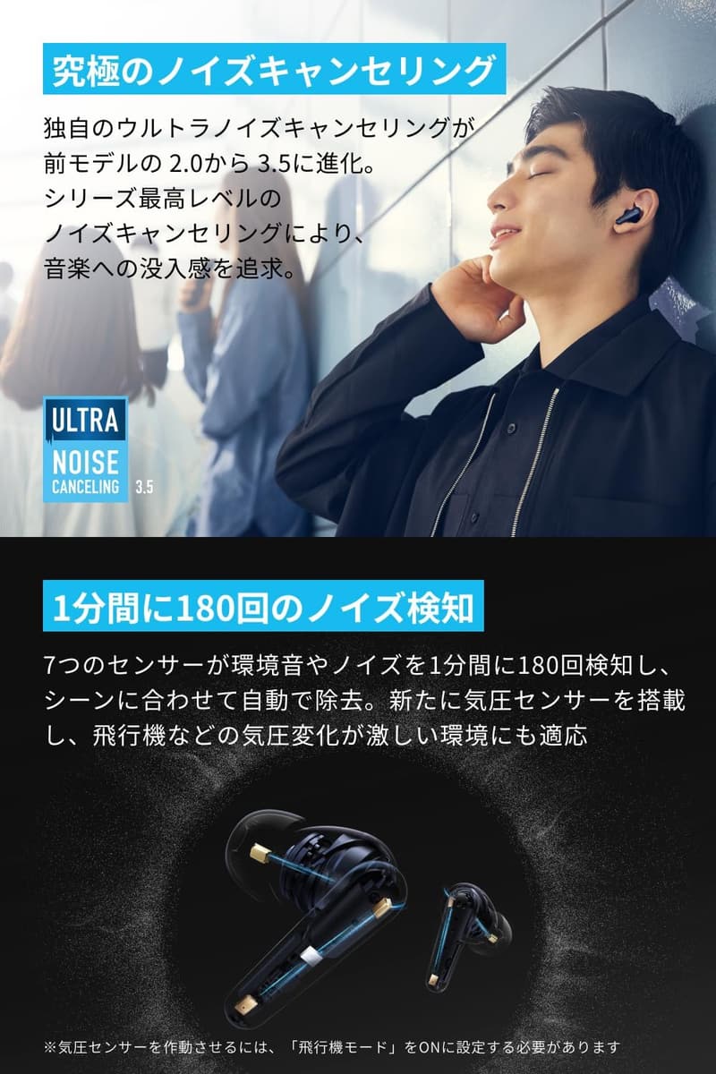 Anker Soundcore Liberty 4 Pro 完全ワイヤレスイヤホン（Bluetooth 5.3）ハイレゾ・ウルトラノイズキャンセリング・ミッドナイトブラック