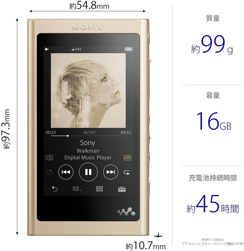 ハイレゾ対応 Bluetooth MP3プレーヤー ソニー ウォークマン Aシリーズ NW-A55 16GB ペールゴールド